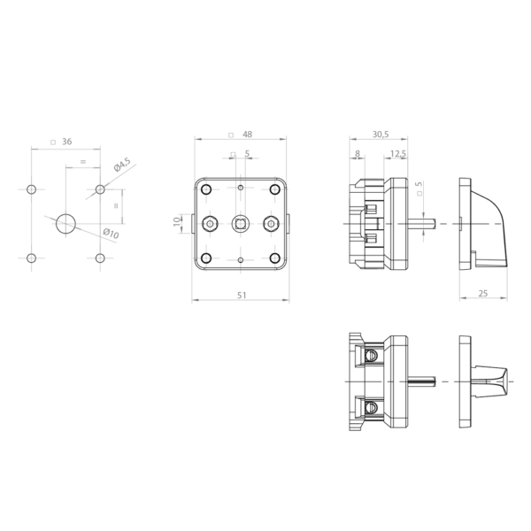 Interruptor unipolar de 16 A
