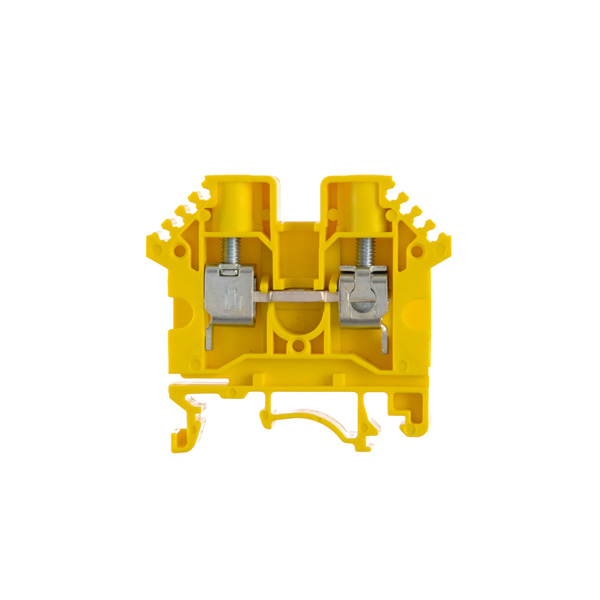Borne de paso de color amarillo para conductor de 6 mm²