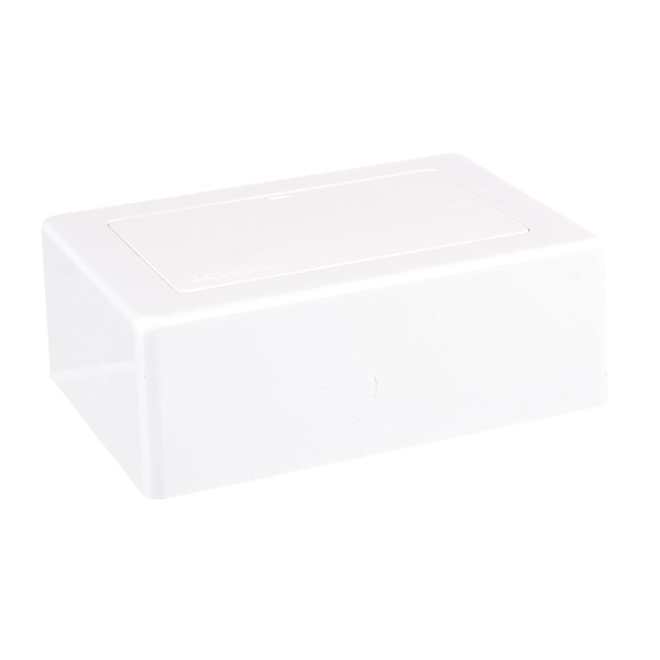 Caja portabastidor universal ciega, color blanco (base + tapa)